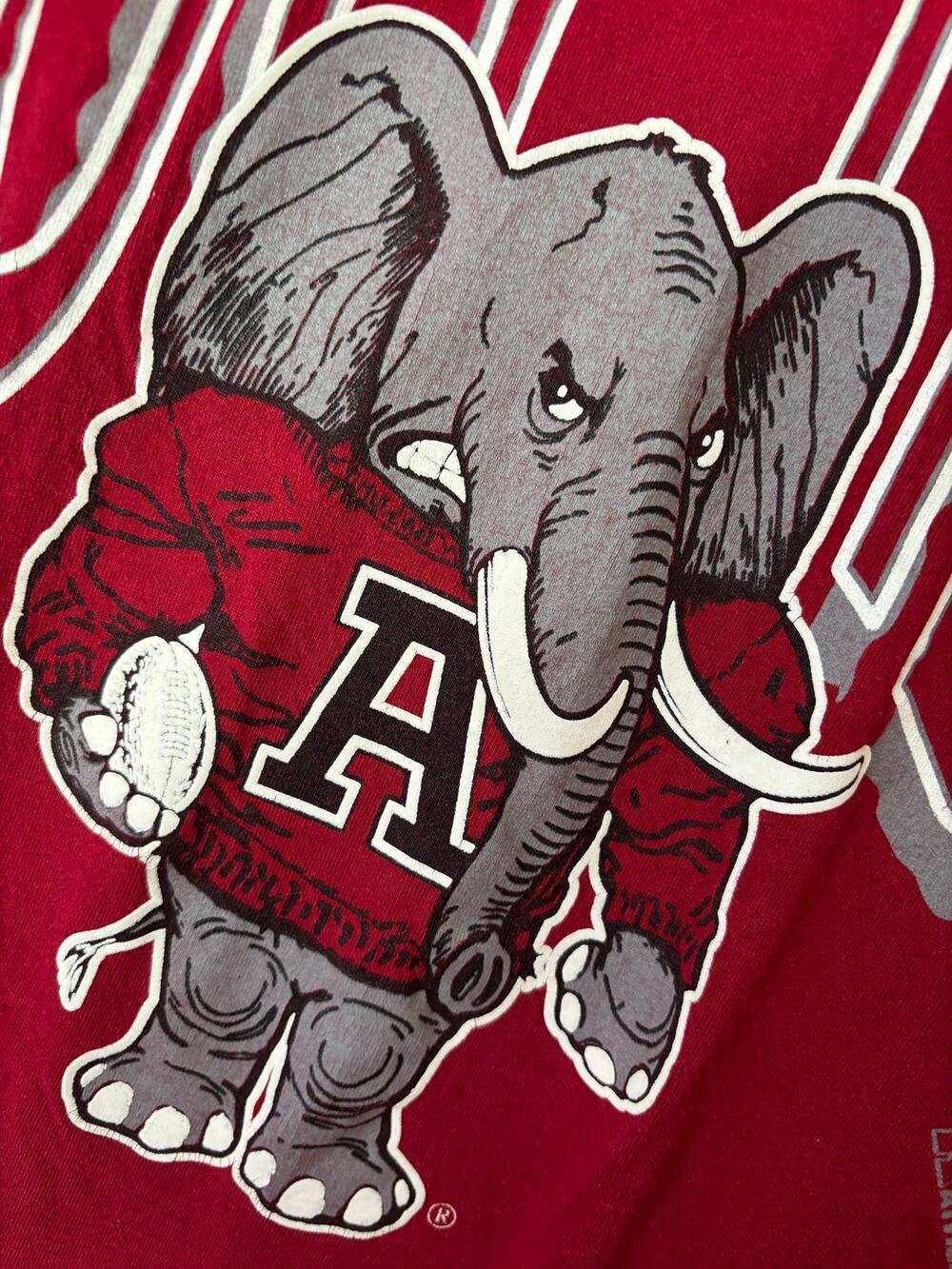 Vintage 90s Russell Athletic Alabama Crimson Tide Roll Tide Big Al T-Shirt L USA